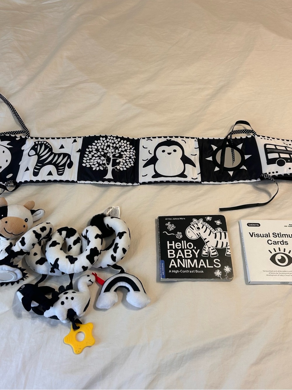 Bundle of 4 Baby High Contrast Toys 0+ Months Baby Sensory Toys